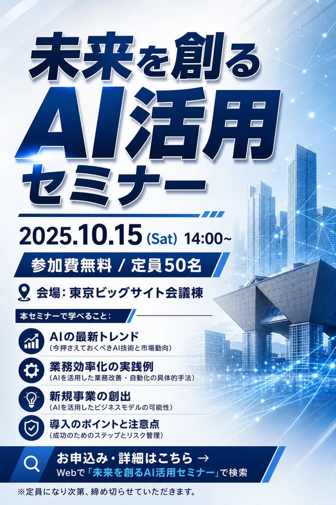 AI活用セミナーのチラシ作成事例