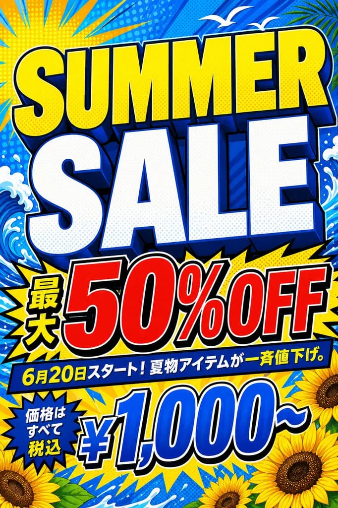 SUMMER SALEのチラシ作成事例