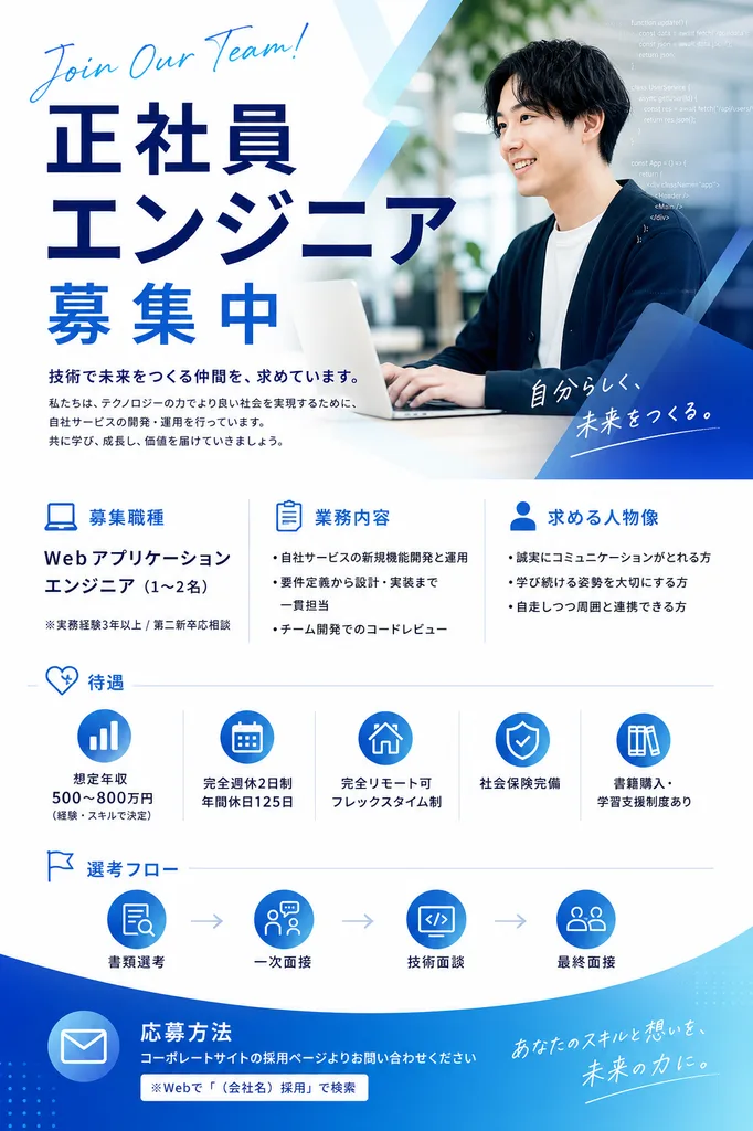 エンジニア採用のチラシ作成事例