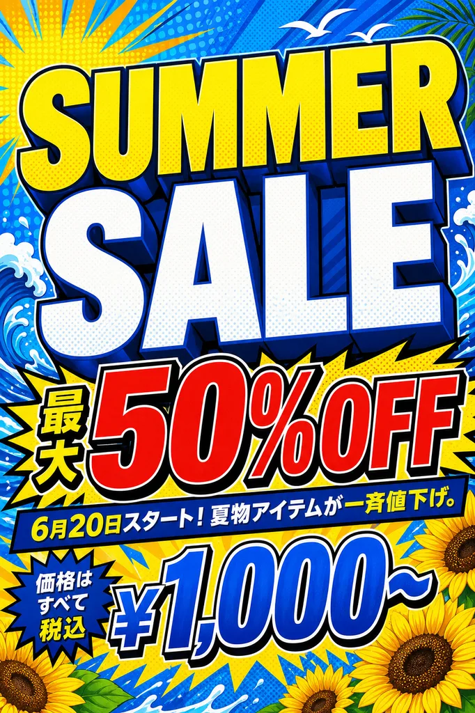 PLATONのIDEAモードで生成したキャンペーンチラシの例